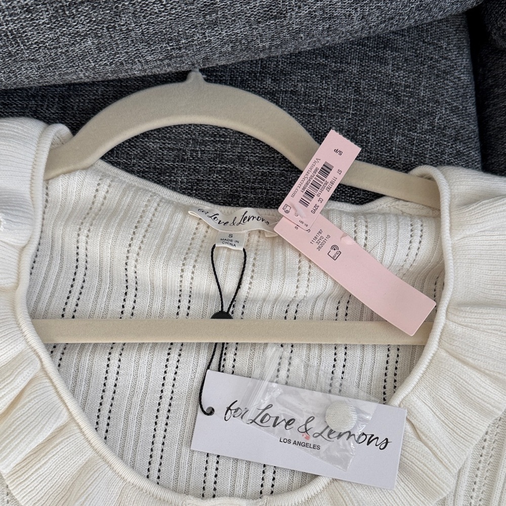 For Love And Lemons Cream Ruffled Cardigan - Picture 2 of 2